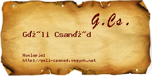 Gáli Csanád névjegykártya